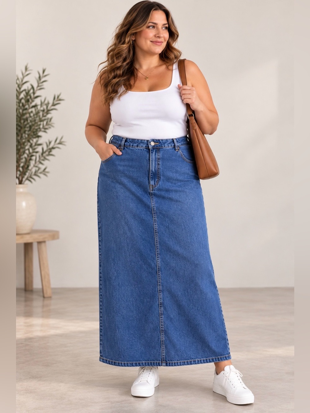 Liz Claiborne Denim Maxi Skirt Blue Jean Skirt Size 16